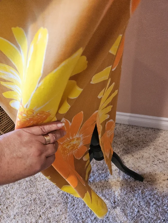 Vintage Handmade Hawaiian Floral Print MCM Wiggle Maxi Dress - Picture 7 of 15